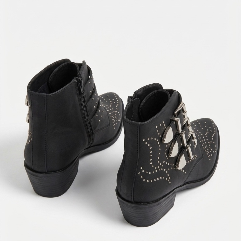 Studded Black Ankle Boots - Picture 4 of 5